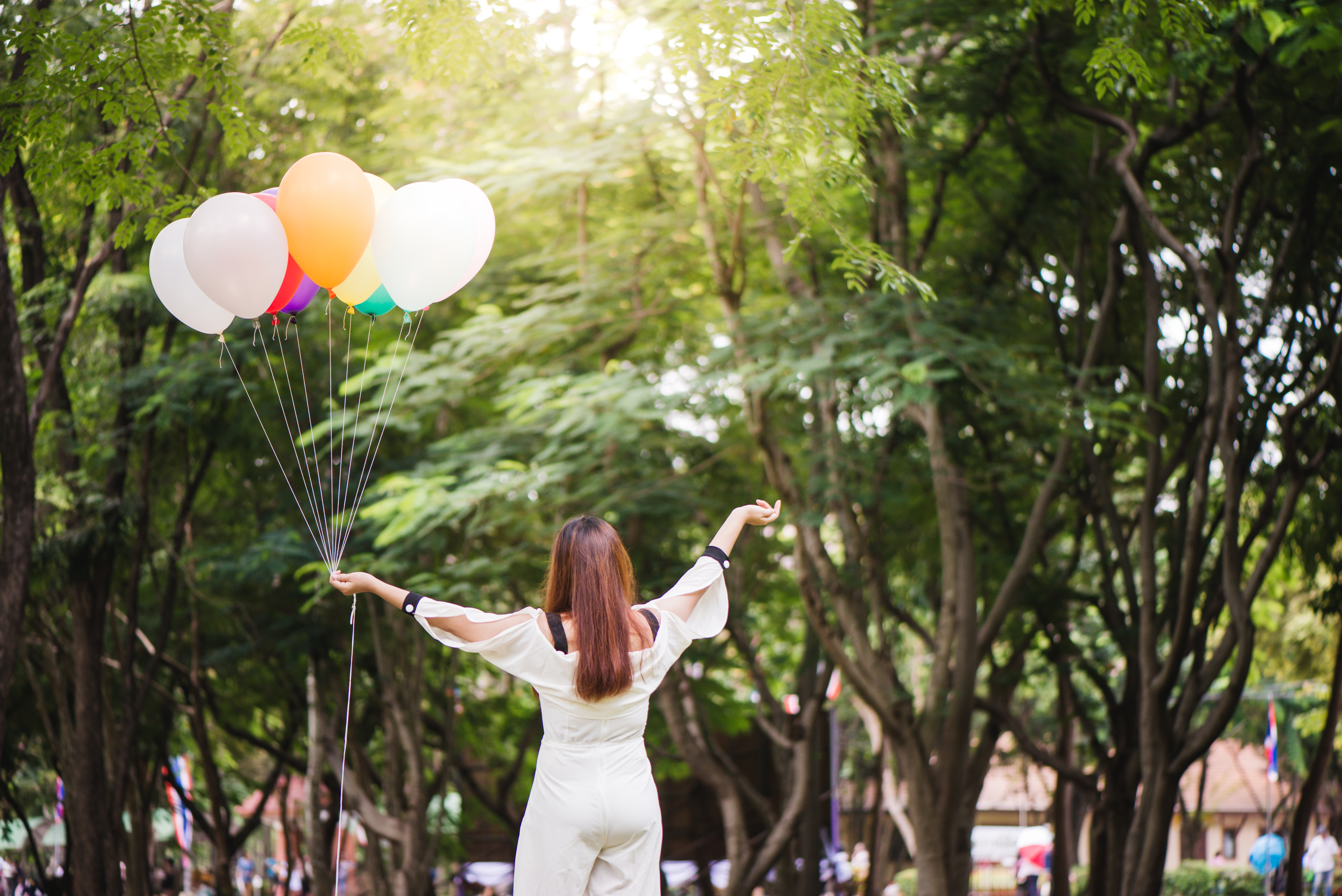 rainbow colored air balloons